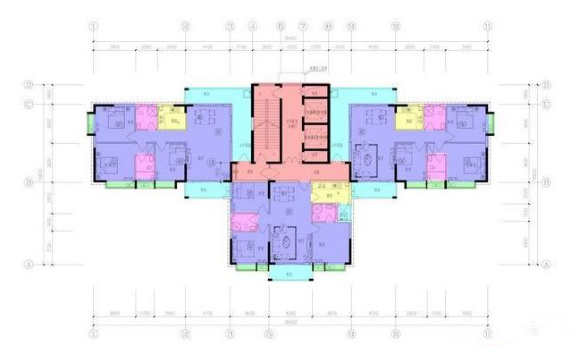 阳光紫荆花园B户型 6室  建筑面积369.56㎡